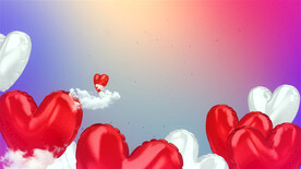爱心气球浪漫情人节背景