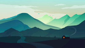 青色山川重峦叠嶂背景