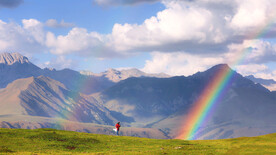 高原上罕见的双彩虹