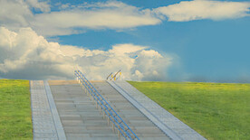 青绿色坡道1080P护眼壁纸