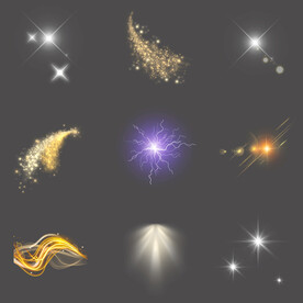 闪光亮光闪电光晕光点特效