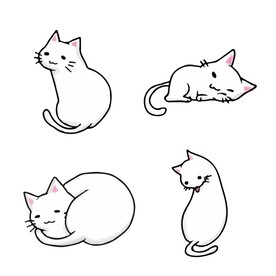 手绘猫咪插画 