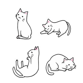 手绘猫咪插画 