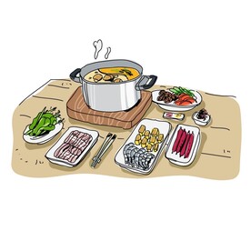 火锅插画 