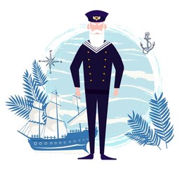 水手插画  