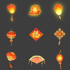 中国风古风孔明灯福字灯笼