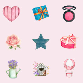 复古水彩生活物品古典装饰