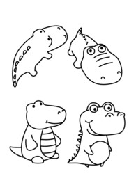 手绘简笔鳄鱼