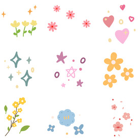 可爱简约小清新手绘花朵绘画