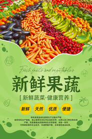 新鲜果蔬海报展板