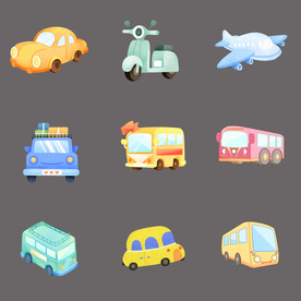 出行交通工具动漫插画漫画