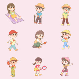 可爱二次元动漫儿童人物插画