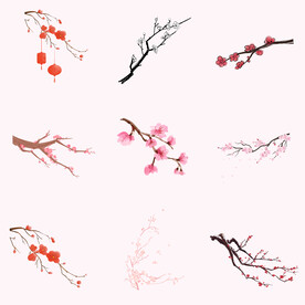 古风中国风梅花桃花