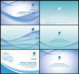 蓝色线条科技公司名片模板