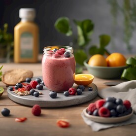 早餐水果草莓奶昔饮品