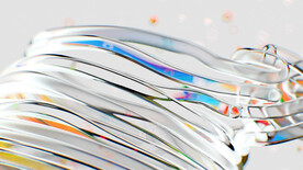 3d白色玻璃金属抽象科技线条