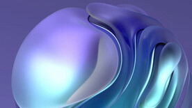 3d蓝色渐变玻璃感抽象科技线条