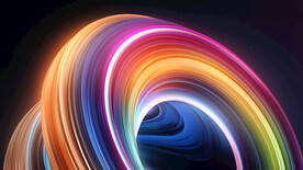 3d炫彩玻璃质感抽象科技线条