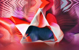 红色抽象拉丝3D立体流体渐变