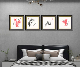 小品 竹子 知了 鱼 蝴蝶