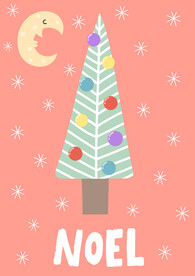 可爱卡通圣诞树矢量无缝背景