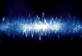 蓝色科技抽象发光线条背景