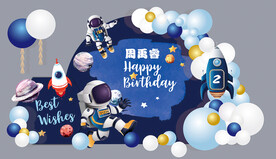 太空人宇航员主题生日宴素材
