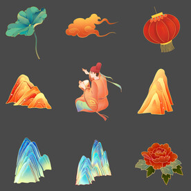 中国风古风传统文化主题元素