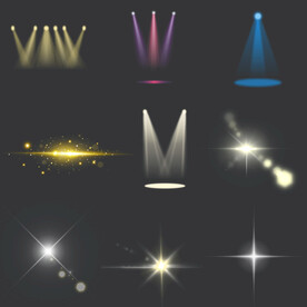 闪光亮光闪电光晕光点发光特效