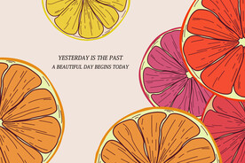 牛油果橙子水彩艺术挂画装饰画