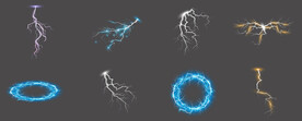 闪电闪光雷电打雷球形光圈