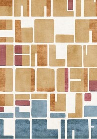 撞色几何地毯