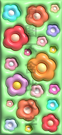 3D膨胀花朵手机壁纸