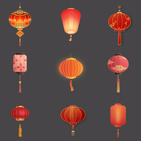 中国风古风红灯笼