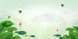 中国风荷叶荷花背景图