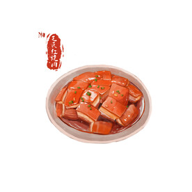 红烧肉插画素材