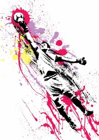 水墨动感足球员