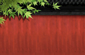红色宫墙古风图片