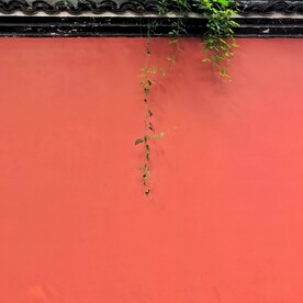 红色宫墙古风图片