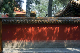 红色宫墙古风图片