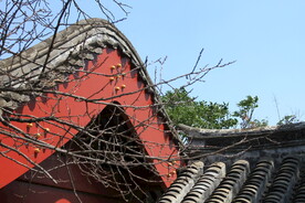 红色宫墙古风图片