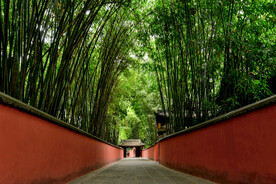 红色宫墙古风图片