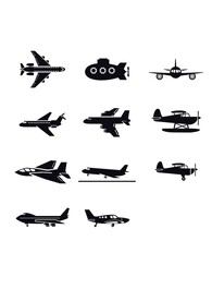 飞机剪影矢量图
