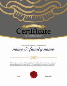 欧式复古边框底纹竖版证书模板