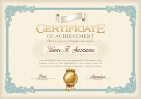 横版欧式复古边框底纹证书模板