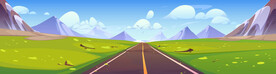 草原公路插画