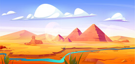 沙漠金字塔插画
