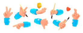 3D卡通手势图标