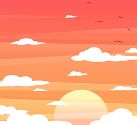 卡通夕阳天空