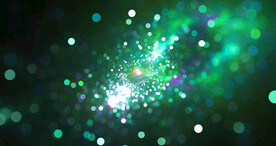 绿色光影光斑粒子舞台背景